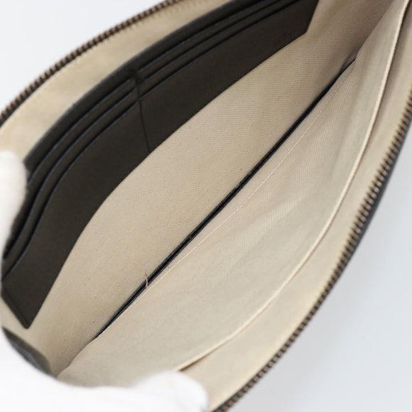 GUCCI GG Marmont Clutch Bag Leather Black Gold 475317 Auth 183138