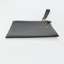 GUCCI GG Marmont Clutch Bag Leather Black Gold 475317 Auth 183138-4