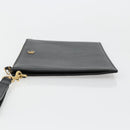 GUCCI GG Marmont Clutch Bag Leather Black Gold 475317 Auth 183138-5