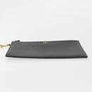 GUCCI GG Marmont Clutch Bag Leather Black Gold 475317 Auth 183138-7