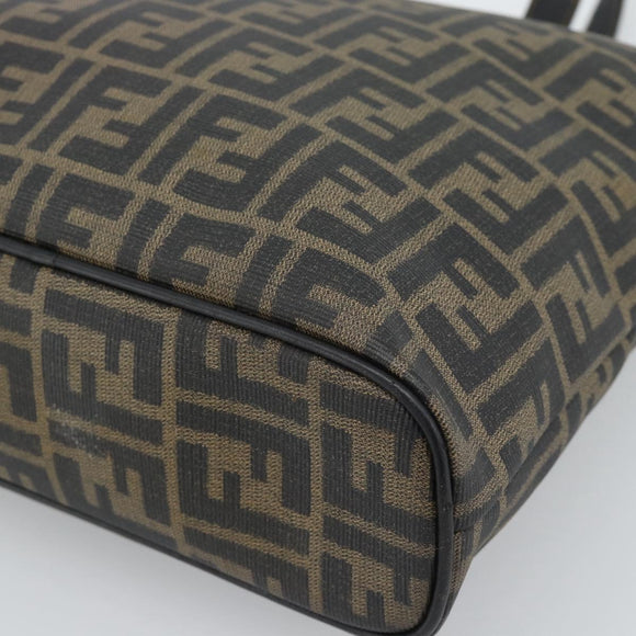 FENDI Zucca Canvas Tragetasche PVC Schwarz Schwarz Auth 183140A