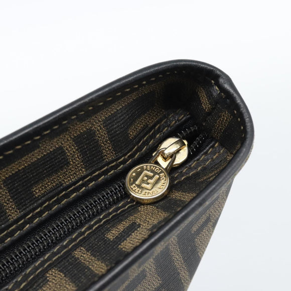 FENDI Zucca Canvas Tragetasche PVC Schwarz Schwarz Auth 183140A