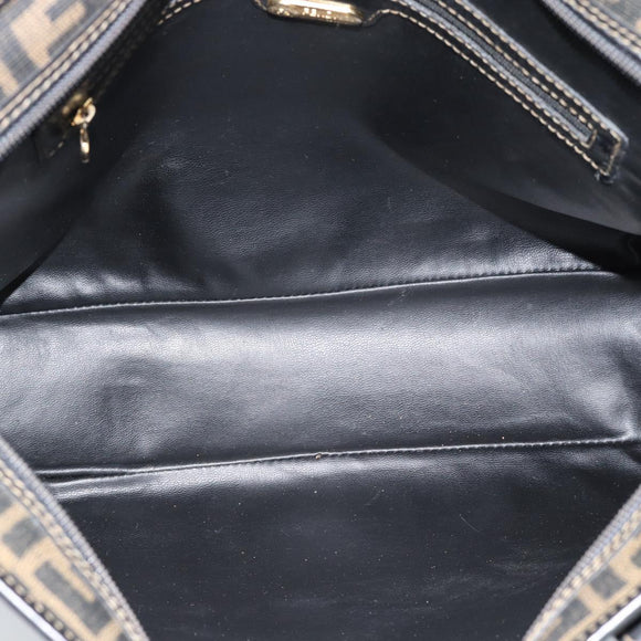 FENDI Zucca Canvas Tragetasche PVC Schwarz Schwarz Auth 183140A