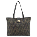 FENDI Zucca Canvas Tragetasche PVC Schwarz Schwarz Auth 183140A-2