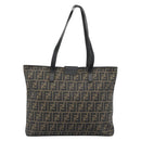 FENDI Zucca Canvas Tragetasche PVC Schwarz Schwarz Auth 183140A-3