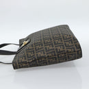 FENDI Zucca Canvas Tragetasche PVC Schwarz Schwarz Auth 183140A-4