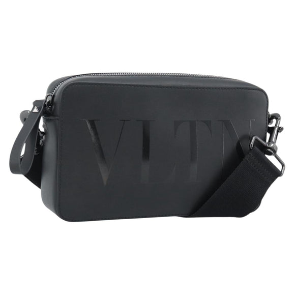 VALENTINO Shoulder Bag Leather Black Auth 183142M
