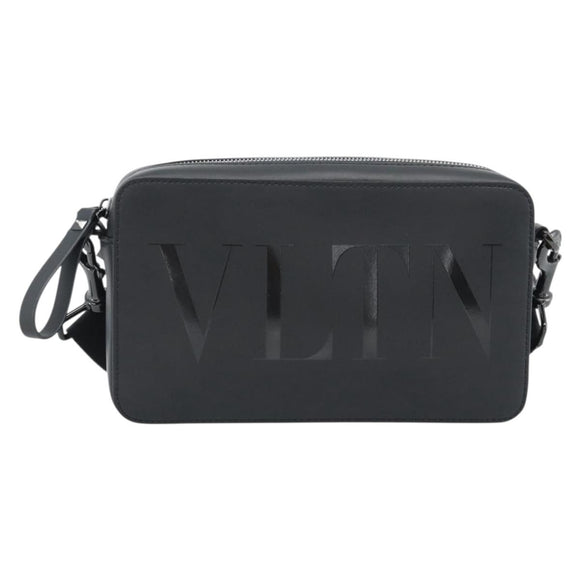 VALENTINO Shoulder Bag Leather Black Auth 183142M