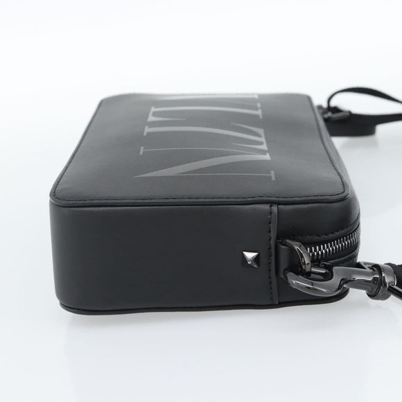 VALENTINO Shoulder Bag Leather Black Auth 183142M