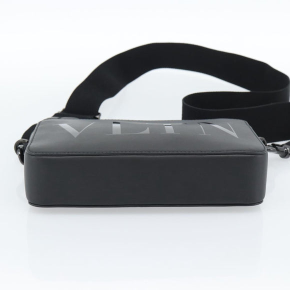 VALENTINO Shoulder Bag Leather Black Auth 183142M