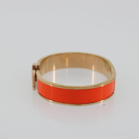 HERMES Click H Bracelet metal Orange Auth 183145