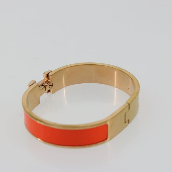 HERMES Click H Bracelet metal Orange Auth 183145
