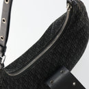 Christian Dior Trotter Canvas Street Chic Shoulder Bag Black Silver Auth 183160-15