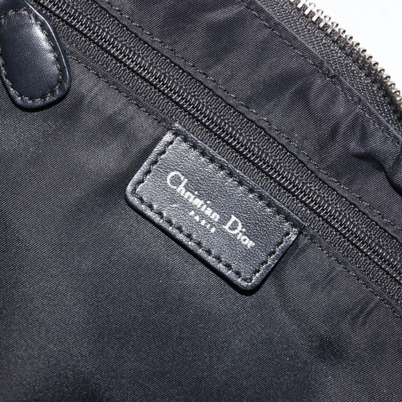 Christian Dior Trotter Canvas Street Chic Shoulder Bag Black Silver Auth 183160