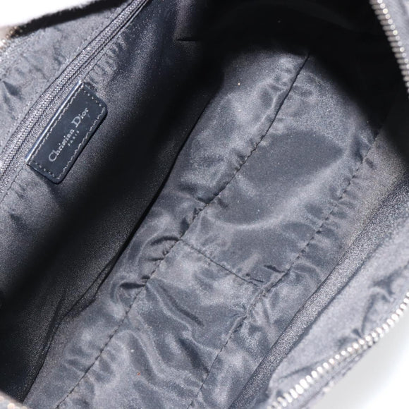 Christian Dior Trotter Canvas Street Chic Shoulder Bag Black Silver Auth 183160
