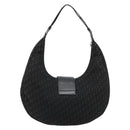 Christian Dior Trotter Canvas Street Chic Shoulder Bag Black Silver Auth 183160-3