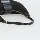 Christian Dior Trotter Canvas Street Chic Shoulder Bag Black Silver Auth 183160-7