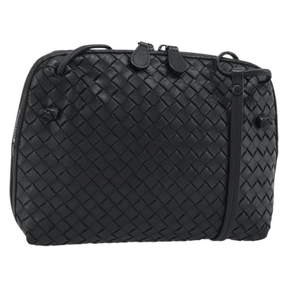 BOTTEGA VENETA INTRECCIATO Umhängetasche Leder Schwarz Auth 183161A