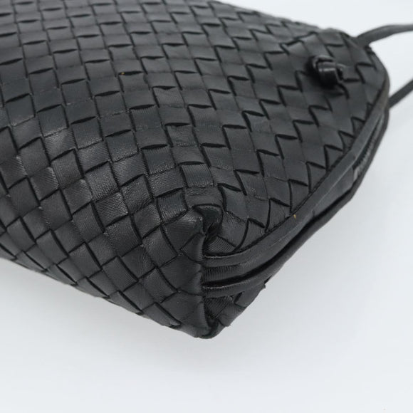 BOTTEGA VENETA INTRECCIATO Umhängetasche Leder Schwarz Auth 183161A