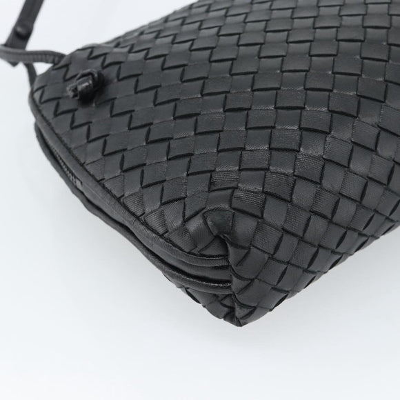 BOTTEGA VENETA INTRECCIATO Umhängetasche Leder Schwarz Auth 183161A