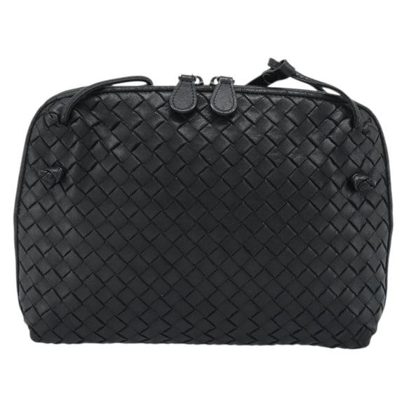 BOTTEGA VENETA INTRECCIATO Umhängetasche Leder Schwarz Auth 183161A