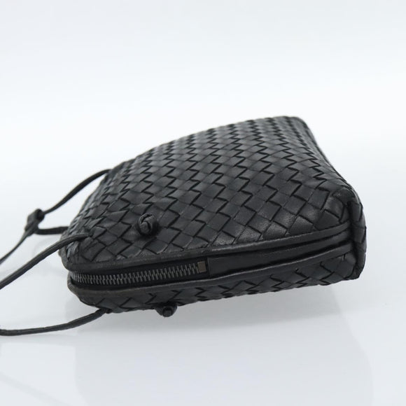 BOTTEGA VENETA INTRECCIATO Umhängetasche Leder Schwarz Auth 183161A
