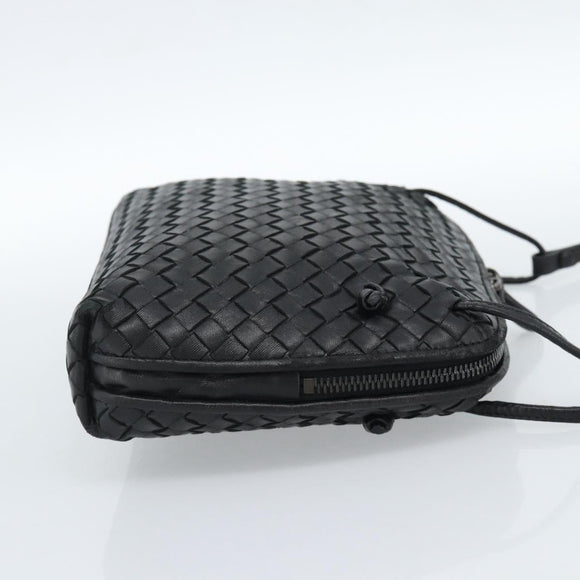 BOTTEGA VENETA INTRECCIATO Umhängetasche Leder Schwarz Auth 183161A