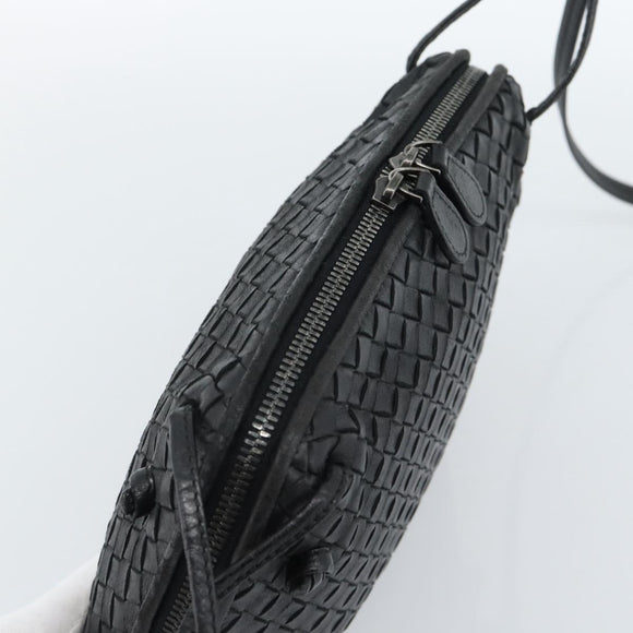 BOTTEGA VENETA INTRECCIATO Umhängetasche Leder Schwarz Auth 183161A