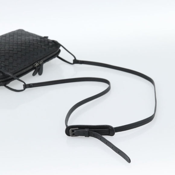 BOTTEGA VENETA INTRECCIATO Umhängetasche Leder Schwarz Auth 183161A
