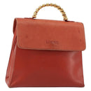 LOEWE Velazquez Hand Bag Leather Red Gold Auth 183162-1