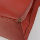 LOEWE Velazquez Hand Bag Leather Red Gold Auth 183162-9