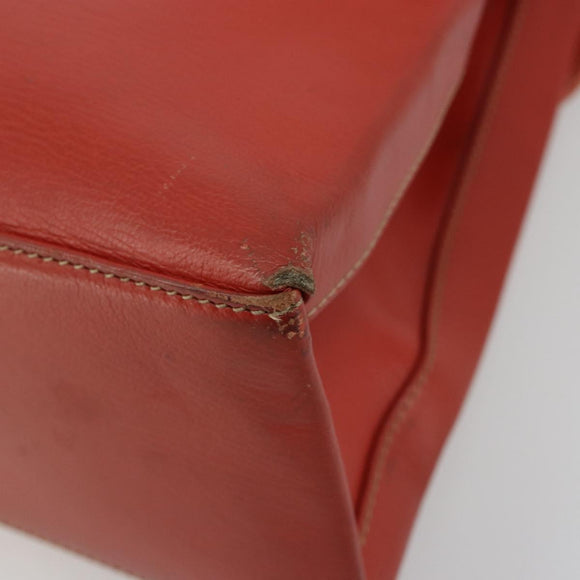 LOEWE Velazquez Hand Bag Leather Red Gold Auth 183162