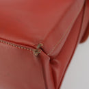 LOEWE Velazquez Hand Bag Leather Red Gold Auth 183162-15