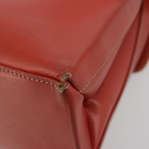 LOEWE Velazquez Hand Bag Leather Red Gold Auth 183162