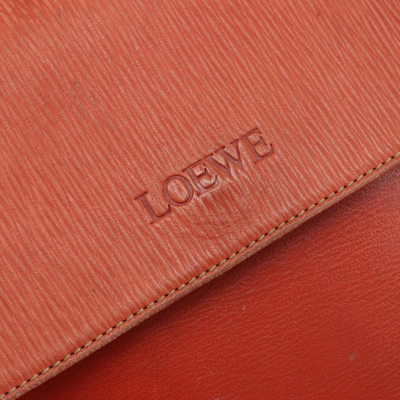 LOEWE Velazquez Hand Bag Leather Red Gold Auth 183162