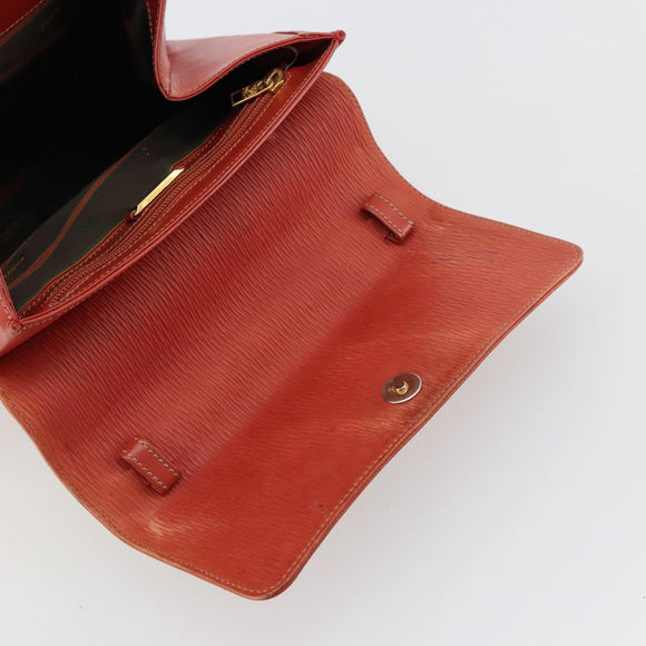 LOEWE Velazquez Hand Bag Leather Red Gold Auth 183162