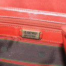 LOEWE Velazquez Hand Bag Leather Red Gold Auth 183162-18