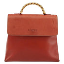 LOEWE Velazquez Hand Bag Leather Red Gold Auth 183162-13