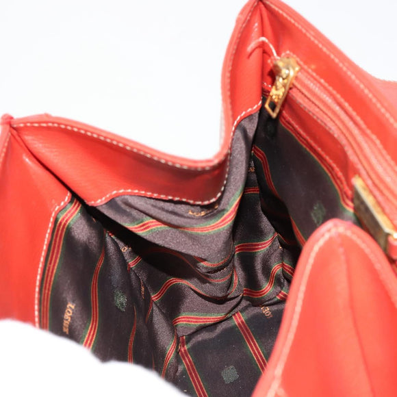 LOEWE Velazquez Hand Bag Leather Red Gold Auth 183162