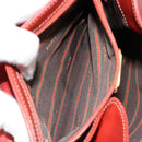 LOEWE Velazquez Hand Bag Leather Red Gold Auth 183162-22