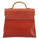 LOEWE Velazquez Hand Bag Leather Red Gold Auth 183162-2