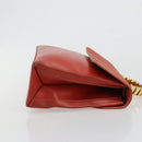 LOEWE Velazquez Hand Bag Leather Red Gold Auth 183162-3