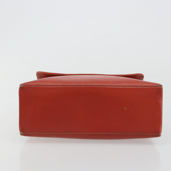 LOEWE Velazquez Hand Bag Leather Red Gold Auth 183162