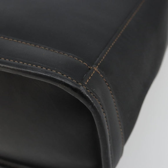 Coach Hand Bag Leather Black Gold Auth 183167