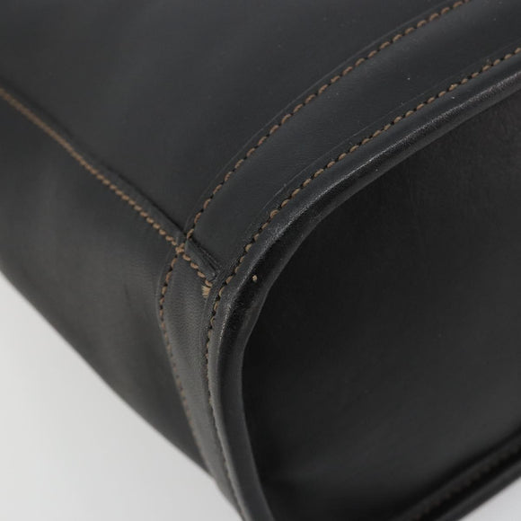 Coach Hand Bag Leather Black Gold Auth 183167