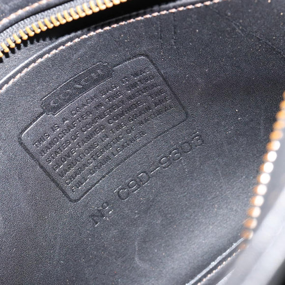 Coach Hand Bag Leather Black Gold Auth 183167