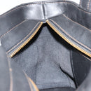 Coach Hand Bag Leather Black Gold Auth 183167-19