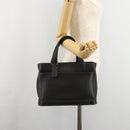Coach Hand Bag Leather Black Gold Auth 183167-22