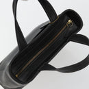 Coach Hand Bag Leather Black Gold Auth 183167-6