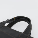 Coach Hand Bag Leather Black Gold Auth 183167-8